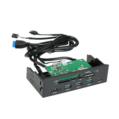 5.25" Internal Card Reader Media Multi-Function Dashboard PC Front Panel Type-C USB 3.1 USB 3.0