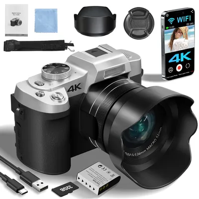 75MP Digital Camera for Photography & Video, 4K VloggingCamera with 3inch Touch Flip Screen &18X