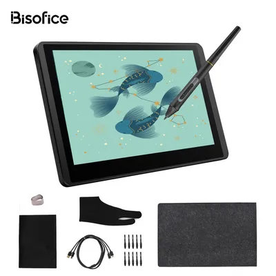 Bisofice 12HD-A H-IPS LCD Graphics Drawing Tablet Monitor 11.6 Inch 8192 Pressure Level Passive