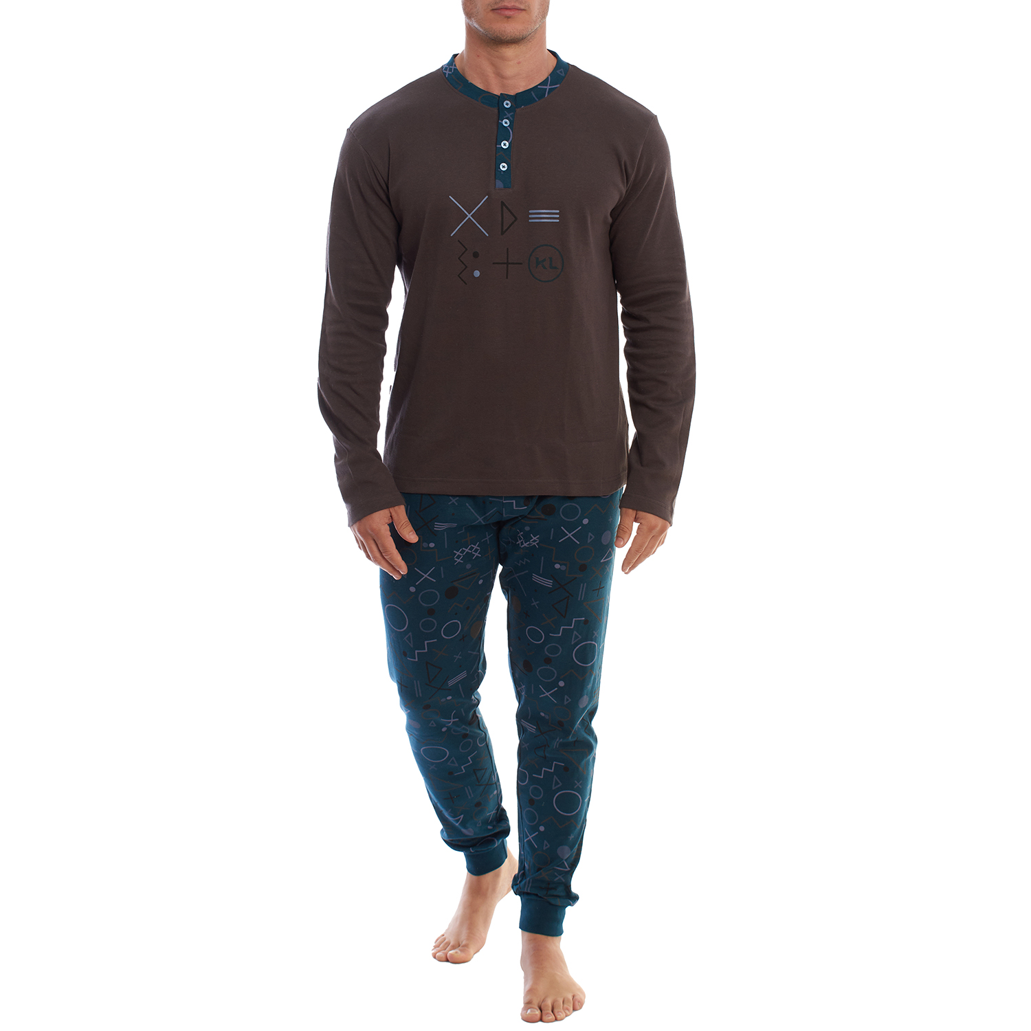 KLP4 Herren-Winterpyjama mit langen Ärmeln Image