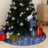 Gonna Albero Natale Raffinata con Calza Blu Tessuto 122 cm Vidaxl 42896