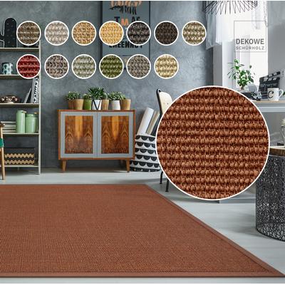Sisalteppich DEKOWE "Mara S2 mit Bordüre", orange (terra), B:60cm H:5mm L:110cm, Sisal, Teppiche, Flachgewebe, Material: 100% Sisal, Wohnzimmer, Kundenliebling Image