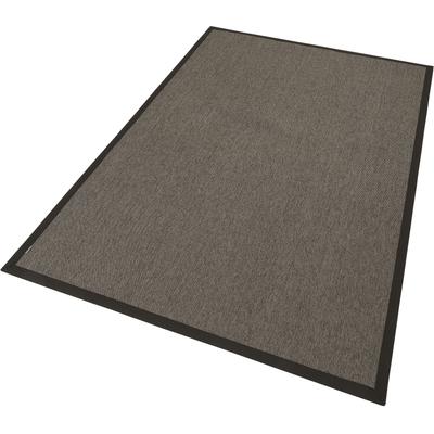 Teppich DEKOWE "Naturino Rips", grau (anthrazit), B:133cm H:7mm L:190cm, Kunstfaser, Teppiche, Flachgewebe, Sisal-Optik, mit Bordüre, In- und Outdoor geeignet Image