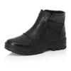 Winterstiefelette RIEKER, Herren, Gr. 45, schwarz, Leder, klassisch, Schuhe, Winterboots mit TEX und ausklappbaren Spikes an der Laufsohle