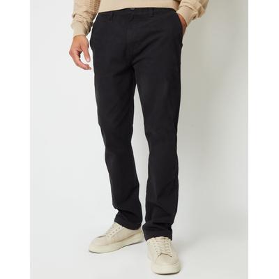 Black Straight Leg Stretch Canvas Trousers