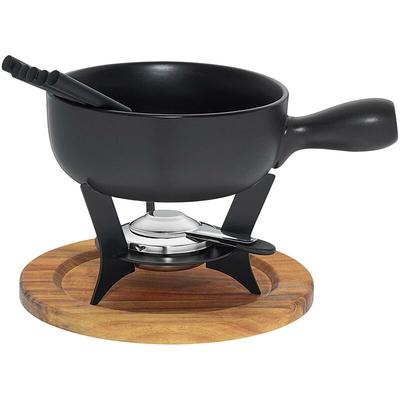 Käsefondue-Set Country Gusseisen/Holz 21cm Ø22cm schwarz/Holz 10tlg