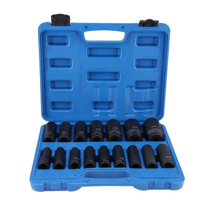 16Pcs 1/2" Inch Drive Air Hex Bit Socket Set Repair Tool Kit 10MM-32MM