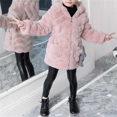 Kids Girls' Faux Fur Coat Solid Color Cute School Coat Outerwear 4 years Fall Pink Purple