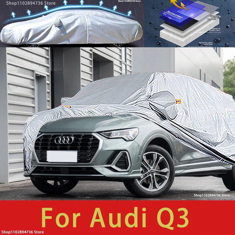 Per Audi Q3 protezione esterna monostrato coperture complete per auto copertura da neve parasole impermeabile antipolvere accessori esterni per auto