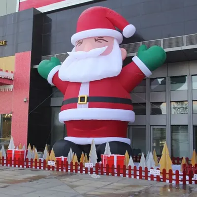Smiley Giant Inflatable Santa Claus Outdoor Christmas Decoration Inflatables Lighted Santa Blow Up Yard Lawn Xmas Holiday Party