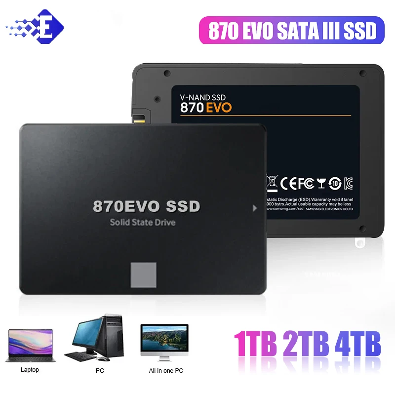 Disque dur externe SSD 870 EVO SATA III amélioré disque dur SSD de 2.5 pouces disque dur 4 to 2 to 1 to disques durs internes