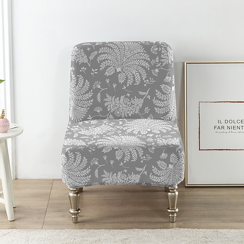 Stuhlhussen mit Blumenmuster, luxuriöse, hochelastische Stuhlhussen ohne Armlehnen für große Stühle, abnehmbarer Möbelschutz für Wohn-, Esszimmer und Hotelzimmer Image
