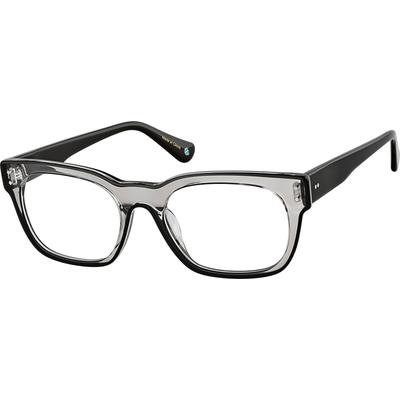 Zenni Men's Rectangle Glasses Gray Plastic Full Rim Frame