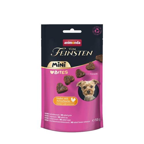 Sparpaket: 10x50g Huhn mit Artischocke Animonda Vom Feinsten Adult Mini Bites Hundesnacks