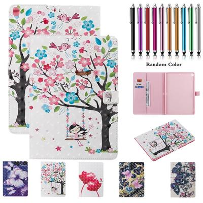 Pu Leather 3D Printing Design Flip Folio Protect Shell Magnetic Closure Kickstand Wallet Smart Cover With Stylus Pen For Ipad 4/5/6Th Generation/Ipad 3/Ipad 2/Ipad Air/Ipad Pro 9.7/12.9 Inch/Ipad Mini 2/3/4/5 Samsung T510/T710/T720/T295/P200/Amazon...