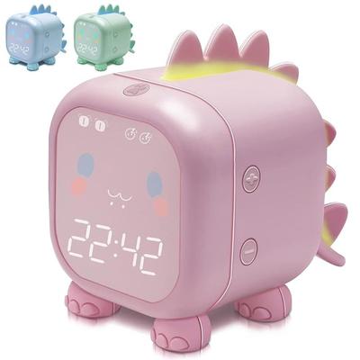 Kids Alarm Clock Dinosaur Digital Alarm Clock For Kids Bedroom Cute Bedside Clock Children'S Sleep Trainier Night Light For Boys Girls Birthday Gifts