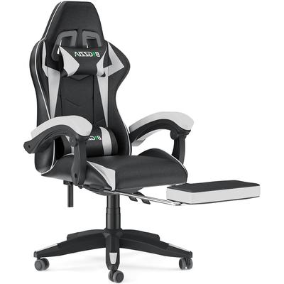 Gaming Chair with Footrest Adjustable Height Ergonomic 360° Swivel Seat