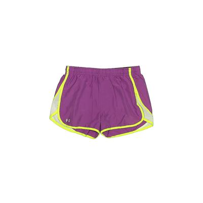 Under Armour Athletic Shorts: Purple Color Block Activewear - Women's Size Small