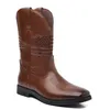 2024 Fashion Mans Bequeme Schuhe High-Leg bestickt Vintage Wide-Toe Western Cowboy Stiefel Plus Größe 47 48 Motorradstiefel
