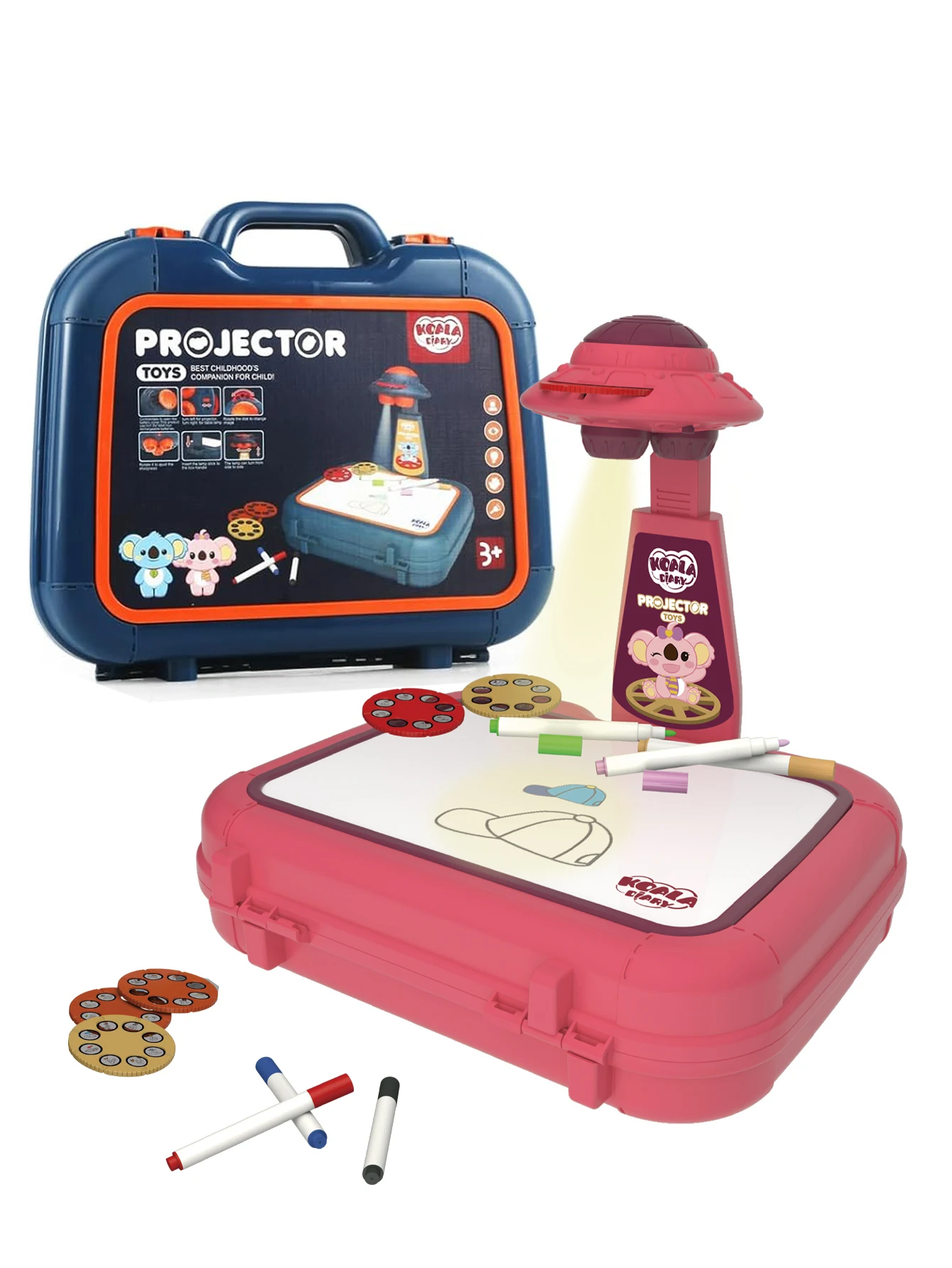 Zeichenprojektor für Kinder, Kunstskizzenprojektor, Zeichnen, inklusive 6 Folien, 48 projizierten Bildern Image