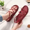Sandalen für Frauen Plattform Frau Schuhe römischen Stil PVC-Kunststoff hochwertige Vintage-Verkäufe