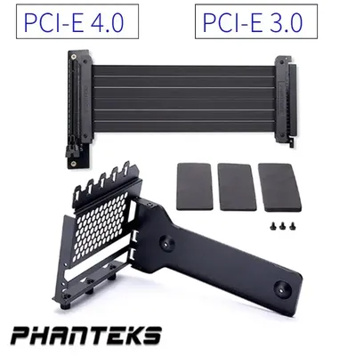 Phanteks GPU Verlängerung Linie Computer PCIe 3,0 4,0 X16 Riser Kabel + Vertikal VGA Karte Halterung Anzug 7 Slot Montieren v-GPUKT Gen4 / 3 Image