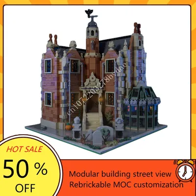 2098 Stück modulare Spukhaus Villa modulare Moc kreative Straßen ansicht Modell Bausteine Architektur DIY Montage Modell Spielzeug Geschenke Image