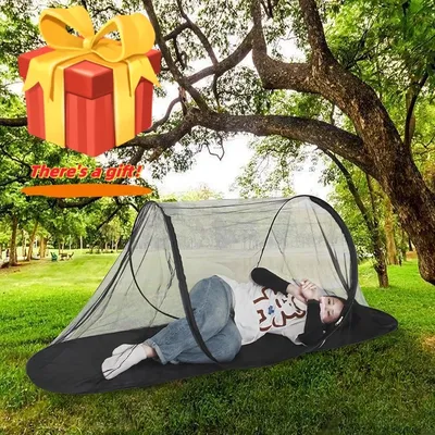 Pop-Up-Moskitonetz-Zelt, faltbar, Anti-Moskito-Terrasse, Camping, Outdoor, Einzelbett, zusammenklappbar, tragbar, Insektennetz unten, wasserdicht