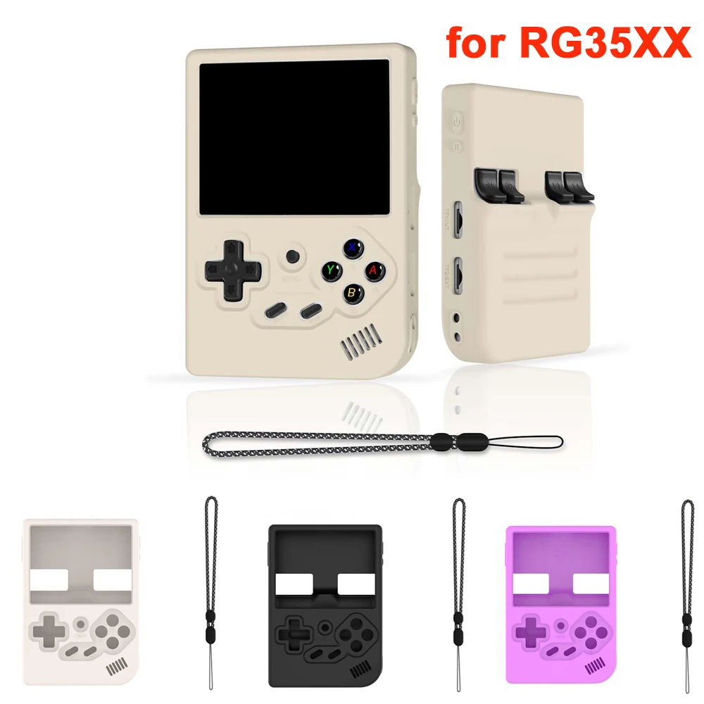 Silikon-Schutzhülle für RG35XX-Spielekonsolen, vollständige Abdeckung, Gehäuseabdeckung, stoßfeste, staubdichte Silikonhülle mit Trageband Image