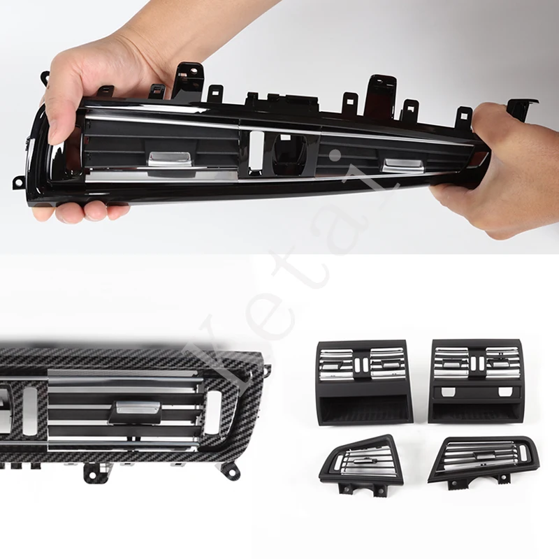 Links rechts hinten vorne Mittel konsole Beschichtung Klimaanlage Kühlergrill Entlüftung auslass für BMW F10 F11 F18 5 Serie 2015-2018 Image