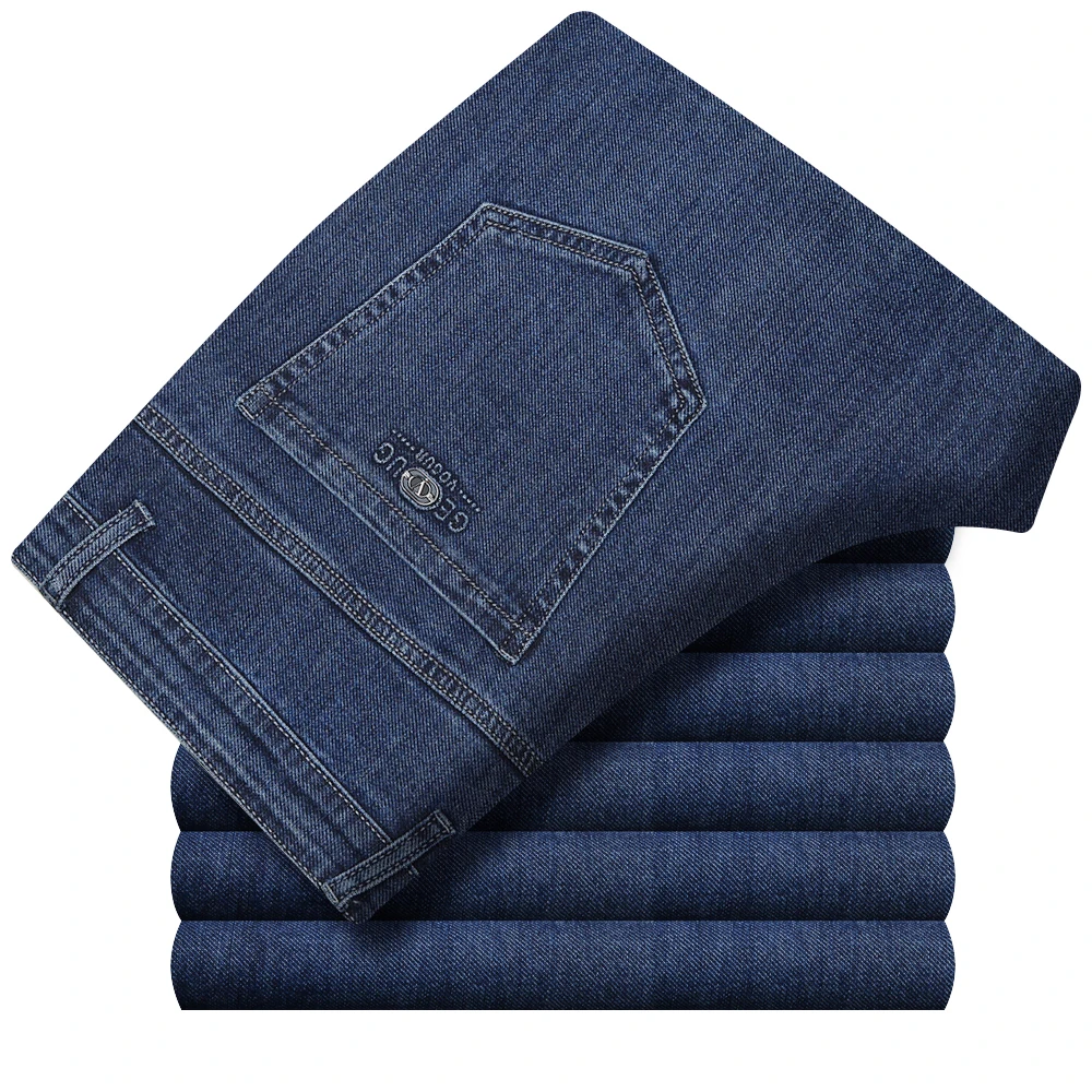 Hohe Taille Denim Jeans Für Männer Hosen Plus Größe 40 42 Mode Designer Jeans Hosen Für Männer Straße Tragen Gerade lose Herbst