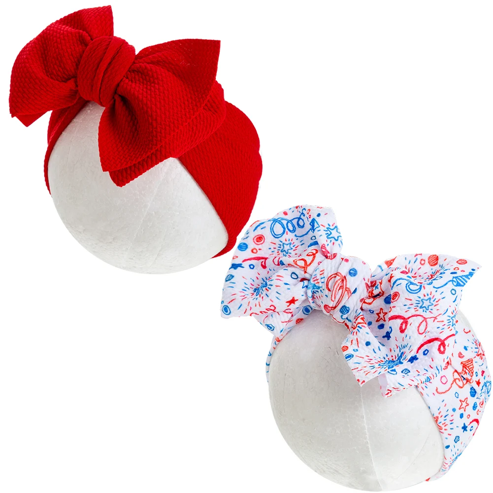2 teile/los Unabhängigkeit stag Haars chleife Stirnbänder Mädchen amerikanische Flagge Bow knots Head wraps Kinder tanzen Party Kugel Haarschmuck Image