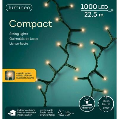 Led Lichterkette Compact 2.250 cm 1.000 Lichter klassisch weiß - Lumineo