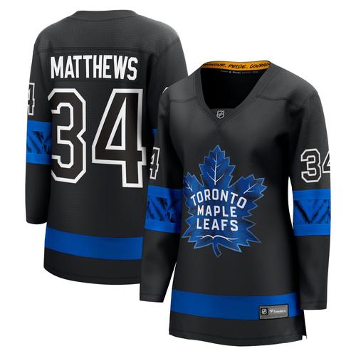 Schwarzes Toronto Maple Leafs Alternate Premier Breakaway Reversible Player-Trikot mit Fanatics-Logo von Auston Matthews für Damen