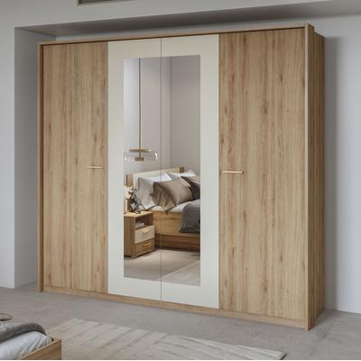 Drehtürenschrank HOME AFFAIRE "Bitry, Wäscheschrank incl. kompletter Innenausstattung", beige (eiche, beige), B:232,5cm H:216cm T:63cm, ABS-Kunststoff, FSC-zertifizierter Holzwerkstoff, Melamin, Glas, Metall, Kunststoff, Schränke, Kleiderschrank,... Image