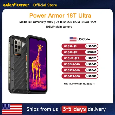 Ulefone Power Armor 18T Ultra 5G Rugged Phone 512GB ROM +24GB RAM Thermal ImagingCamera FLIR®