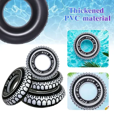 Tire Pattern Pool Floating Rings Leakproof Inflatable Swim Ring Swimming Rings Floaties PVC Pool