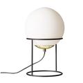 Lampe à poser en verre et métal noir mat