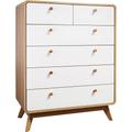 Commode avec 4+2 tiroirs en effet chêne blanc
