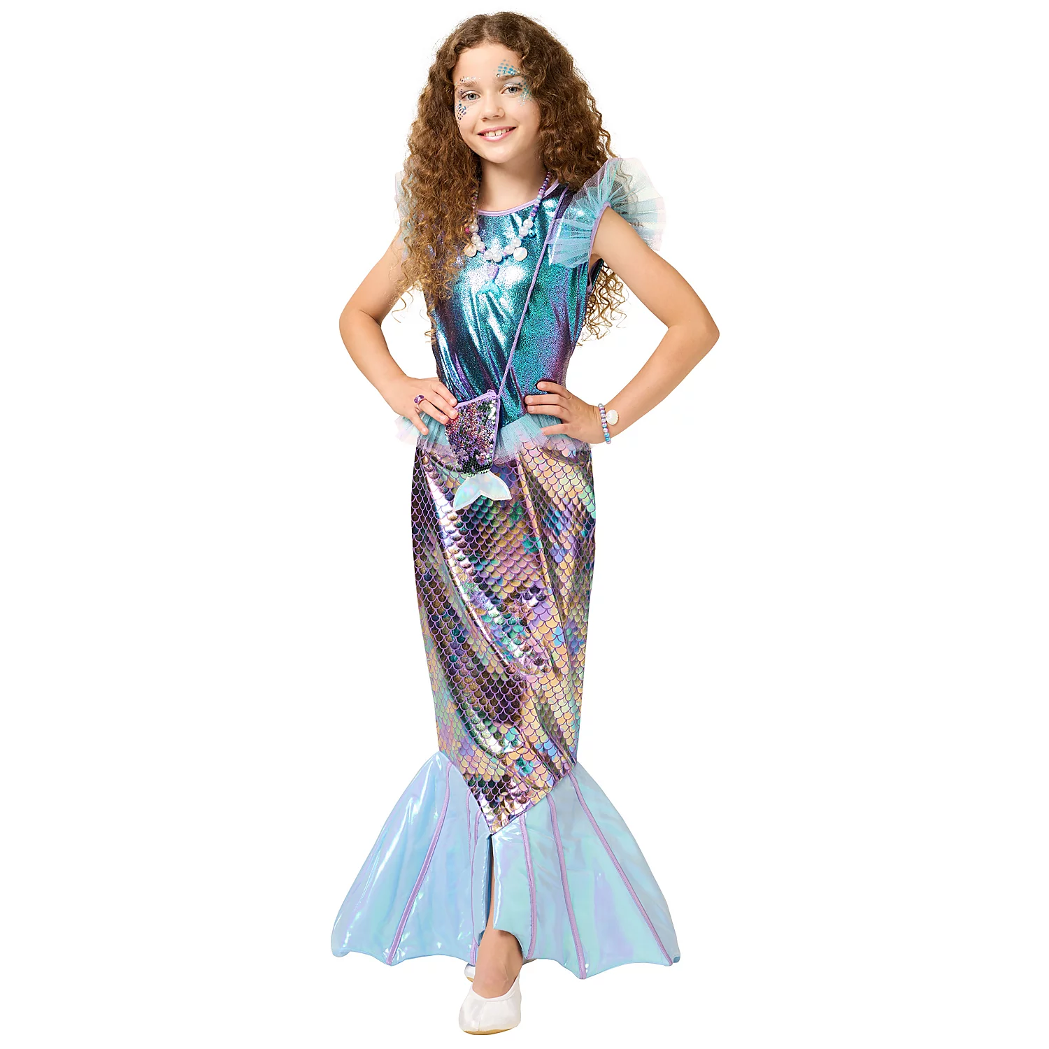 Robe "Petite Sirène" pour enfant, violet/bleu