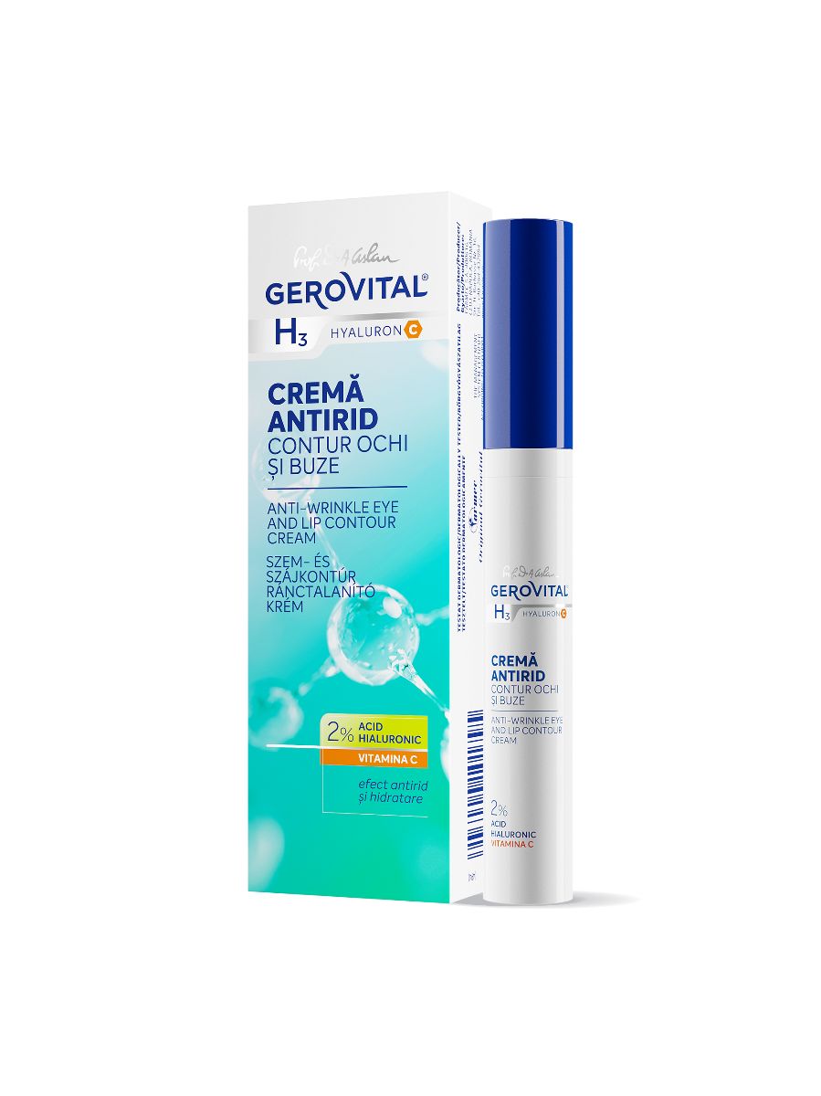 Gerovital H3 Hyaluron C Crema Contorno Occhi e Labbra con Acido Ialuro