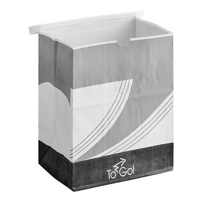 Bagcraft 8 1/4" x 5 1/4" x 8 3/4" White Printed To-Go Vented Meal Bag with Tin Tie Closure - 250/Case