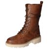 Schnürstiefelette MUSTANG SHOES, Damen, Gr. 40, braun (cognacfarben), Lederimitat, klassisch, Schuhe, Reißverschluss-Boots, Schnürboots, Kurz-Stiefel mit Blockabsatz
