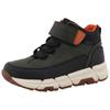Klettboot TOM TAILOR, Kinder, Gr. 39, schwarz (khaki, schwarz), Lederimitat, Textil, kontrastfarbene Details, sportlich, Schuhe, Keilabsatz, High-Top-Sneaker, Herbstboots, Reflektor an der Ferse
