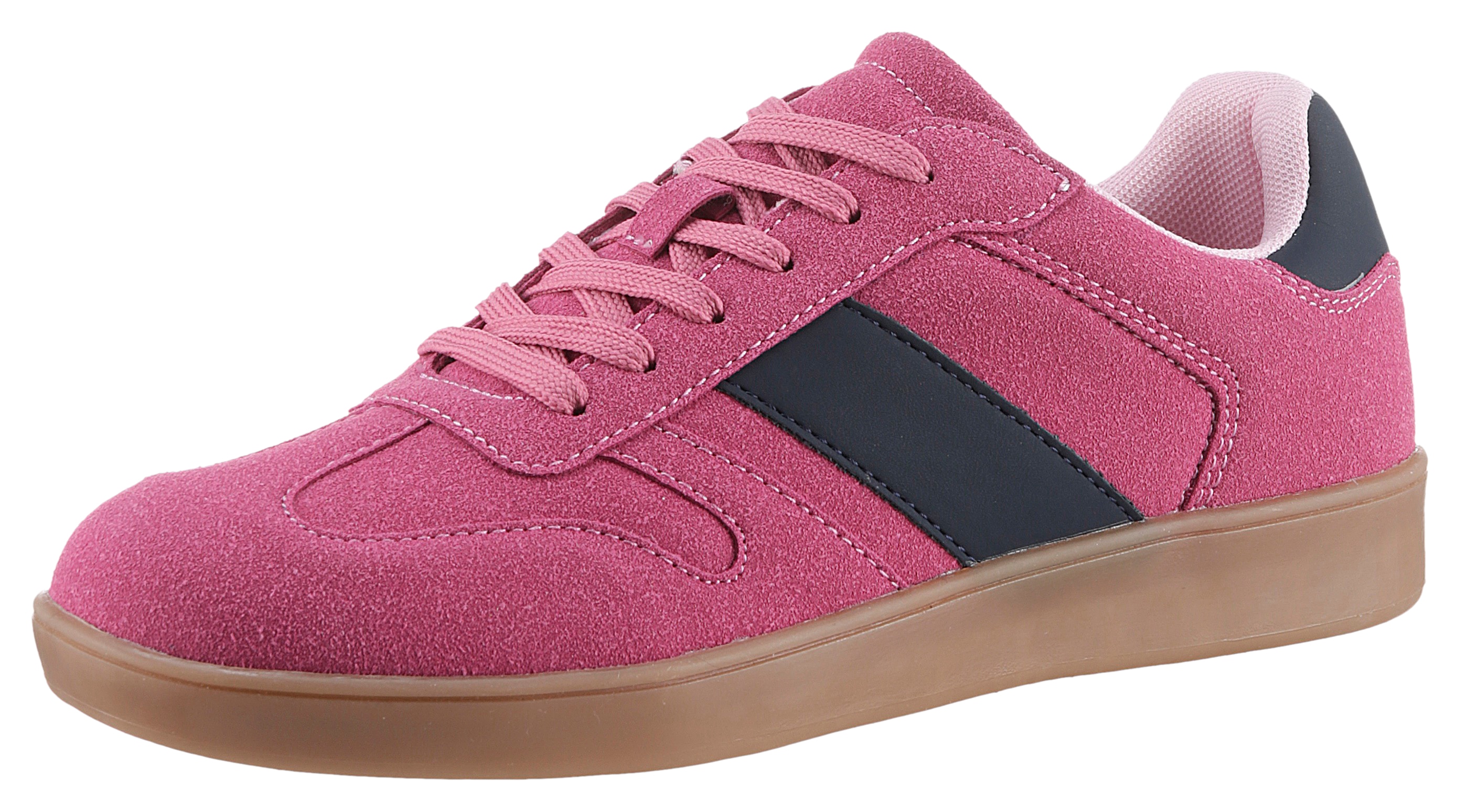Sneaker ANISTON SHOES, Damen, Gr. 41, pink (pink, blau), Lederimitat, Schuhe Skaterschuh Sneaker low Retrosneaker, Freizeitschuh, Halbschuh, Schnürschuh - NEUE KOLLEKTION