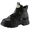 Schnürboots BUFFALO "ASPHA NC MID", Damen, Gr. 36, schwarz, Lederimitat, klassisch, Schuhe, Schnürstiefelette, High Top Sneaker mit weicher Schaftrandpolsterung