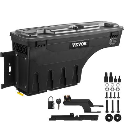 Truck Bed Storage Box, Lockable Swing Case with Password Padlock, ABS Wheel Well Tool Box, Waterproof and Durable