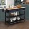 56 inch Rolling Kitchen Island with Storage,Kitchen Cart with Solid OAK Wood Top,Two-sided Kitchen island Cart on Wheels