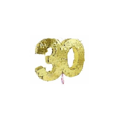 Pinata Zahl 30 gold metallic 30. Geburtstag