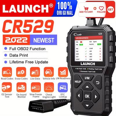 TEMU Launch Cr529 Obd2 Scanner Car Diagnostic Scan Code Reader Clear Codes, Check Engine Light One-click I/m, Full Obdii Functions Dtc Lookup For Diyers